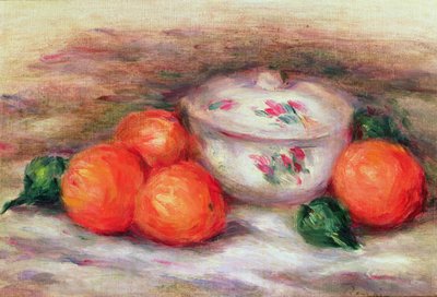 Still Life with a Covered Dish and Oranges by Pierre Auguste Renoir